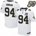 Men's New Orleans Saints #94 Cameron Jordan White 50Th Season Patch Stitched Nfl Nike Elite Jersey Nfl