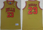 Chicago Bulls #23 Michael Jordan 1997 Gold Swingman Throwback Jersey Nba