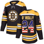 Adidas Bruins #24 Terry O'reilly Black Home Usa Flag Stitched Nhl Jersey Nhl