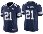 Men's Dallas Cowboys #21 Ezekiel Elliott 60Th Anniversary Navy Vapor Untouchable Stitched Nfl Nike Limited Jersey Nfl