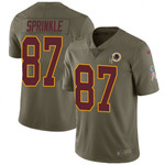 Men's Washington Redskins #87 Jeremy Sprinkle Limited Salute To Service Green Nike Jersey Nfl