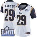 #29 Limited Eric Dickerson White Nike Nfl Road Women's Jersey Los Angeles Rams Vapor Untouchable Super Bowl Liii Bound Nfl