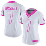 Women's Nike Colts #7 Jacoby Brissett White Pink Stitched Nfl Limited Rush Fashion Jersey Nfl- Women's