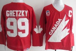 Team Canada #99 Wayne Gretzky 1991 Olympic Red Throwback Ccm Jersey Nhl