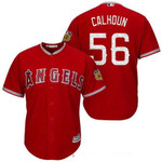 Men's Los Angeles Angels Of Anaheim #56 Kole Calhoun Red 2017 Spring Training Stitched Mlb Majestic Cool Base Jersey Mlb