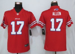 Nike Bills 17 Josh Allen Red Women Color Rush Limited Jersey Nfl