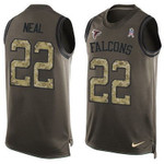 Men's Atlanta Falcons #22 Keanu Neal Green Salute To Service Hot Pressing Player Name & Number Nike Nfl Tank Top Jersey Nfl