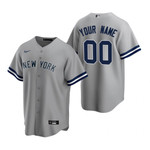 Personalize Jersey Men's New York Yankees Custom Nike Gray Stitched Mlb Cool Base Road Jersey Mlb