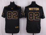 Nike Cowboys #82 Jason Witten Black Men's Stitched Nfl Elite Pro Line Gold Collection Jersey Nfl
