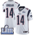 Youth New England Patriots #14 Steve Grogan White Nike Nfl Road Vapor Untouchable Super Bowl Liii Bound Limited Jersey Nfl