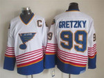 St. Louis Blues #99 Wayne Gretzky 1995 White Throwback Ccm Jersey Nhl