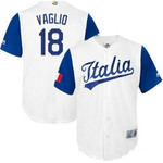 Men's Team Italy Baseball Majestic #18 Alessandro Vaglio White 2017 World Baseball Classic Stitched Replica Jersey Mlb