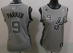 San Antonio Spurs #9 Tony Parker Gray Womens Jersey Nba- Women's