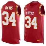 Men's Kansas City Chiefs #34 Knile Davis Red Hot Pressing Player Name & Number Nike Nfl Tank Top Jersey Nfl
