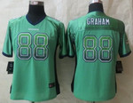 Nike Seattle Seahawks #88 Jimmy Graham Drift Fashion Green Womens Jersey Nfl- Women's