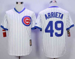 Men's Chicago Cubs #49 Jake Arrieta White Throwback Jersey Mlb
