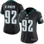 Nike Eagles #92 Reggie White Black Women's Stitched Nfl Limited Rush Jersey Nfl- Women's