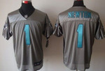 Nike Carolina Panthers #1 Cam Newton Gray Shadow Elite Jersey Nfl