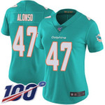 Nike Dolphins #47 Kiko Alonso Aqua Green Team Color Women's Stitched Nfl 100Th Season Vapor Limited Jersey Nfl- Women's