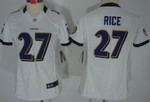 Nike Baltimore Ravens #27 Ray Rice White Limited Womens Jersey NFL- Women's