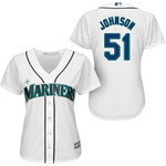 Mariners #51 Randy Johnson White Home Women's Stitched Baseball Jersey Mlb- Women's