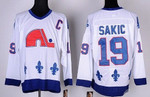 Quebec Nordiques #19 Joe Sakic White Throwback Ccm Jersey Nhl