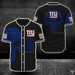 New York Giants Skull Baseball Shirt - Baseball Jersey Lf
