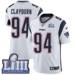 #94 Limited Adrian Clayborn White Nike Nfl Road Youth Jersey New England Patriots Vapor Untouchable Super Bowl Liii Bound Nfl
