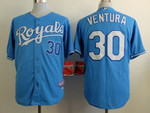 Kansas City Royals #30 Yordano Ventura Light Blue Jersey Mlb