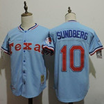 Mitchell And Ness Rangers #10 Jim Sundberg Light Blue Throwback Stitched Mlb Jersey Mlb