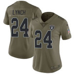 Nike Raiders #24 Marshawn Lynch Olive Women's Stitched Nfl Limited 2017 Salute To Service Jersey Nfl- Women's