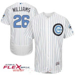 Men's Chicago Cubs #26 Billy Williams White With Baby Blue Father's Day Stitched Mlb Majestic Flex Base Jersey Mlb