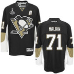 Youth Pittsburgh Penguins #71 Evgeni Malkin Black Home 2017 Stanley Cup Nhl Finals A Patch Jersey Nhl