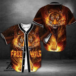 tiger free & wild baseball jersey | colorful | adult unisex | s - 5xl full size - baseball jersey lf