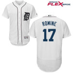 Men's Detroit Tigers #17 Andrew Romine White Home Stitched Mlb Majestic Flex Base Jersey Mlb