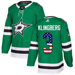 Adidas Stars #3 John Klingberg Green Home Usa Flag Stitched Nhl Jersey Nhl