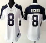 Women's Dallas Cowboys #8 Troy Aikman White Thanksgiving Retired Player Nfl Nike Game Jersey Nfl- Women's