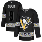 Men's Pittsburgh Penguins #9 Pascal Dupuis Black Team Logos Fashion Adidas Jersey Nhl