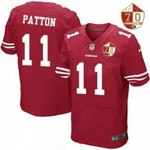 Men's San Francisco 49Ers #11 Quinton Patton Scarlet Red 70Th Anniversary Patch Stitched Nfl Nike Elite Jersey Nfl