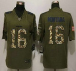 Men's San Francisco 49Ers #16 Joe Montana Retired Player Green Salute To Service 2015 Nfl Nike Limited Jersey Nfl