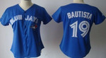 Toronto Blue Jays #19 Jose Bautista Blue Womens Jersey MLB- Women's