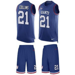 Nike Giants #21 Landon Collins Royal Blue Team Color Men's Stitched Nfl Limited Tank Top Suit Jersey Nfl