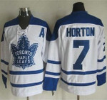 Men's Toronto Maple Leafs #7 Tim Horton 1998-99 White Ccm Vintage Throwback Jersey Nhl