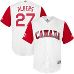 Men's Team Canada Baseball Majestic #27 Andrew Albers White 2017 World Baseball Classic Stitched Replica Jersey Mlb