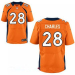 Men's Denver Broncos #28 Jamaal Charles Orange Team Color Stitched Nfl Nike Elite Jersey Nfl