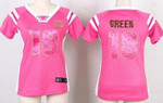 Nike Cincinnati Bengals #18 A.J. Green Drilling Sequins Pink Womens Jersey NFL- Women's