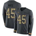 Buccaneers #45 Devin White Anthracite Salute To Service Men's Stitched Football Limited Therma Long Sleeve Jersey Nfl