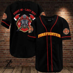 first in last out firefighter baseball jersey | colorful | adult unisex | s - 5xl full size - baseball jersey lf