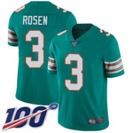 Dolphins #3 Josh Rosen Aqua Green Alternate Men's Stitched Football 100Th Season Vapor Limited Jersey Nfl