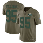 Jets #95 Quinnen Williams Olive Men's Stitched Football Limited 2017 Salute To Service Jersey Nfl